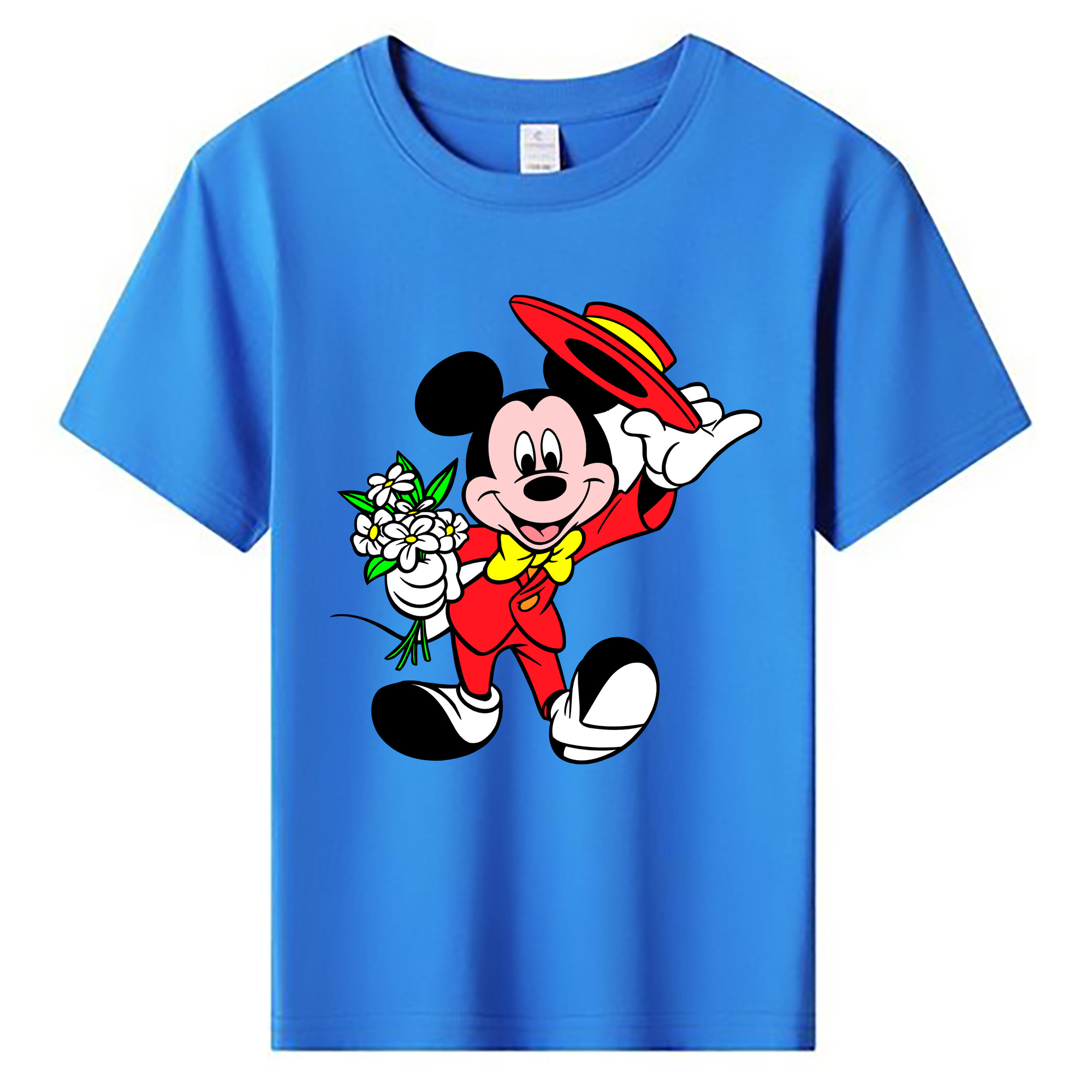 ミッキーマウス Mickey Mouse 綿100％キッズTシャツ（フロントプリント）